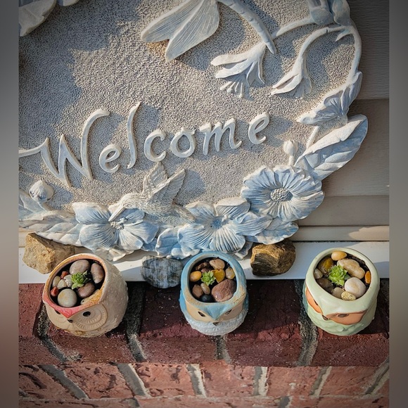 3 Brand New Mini Owl🦉Planters, Great for Mini Live or Faux Succulents or Whatev - Picture 16 of 16